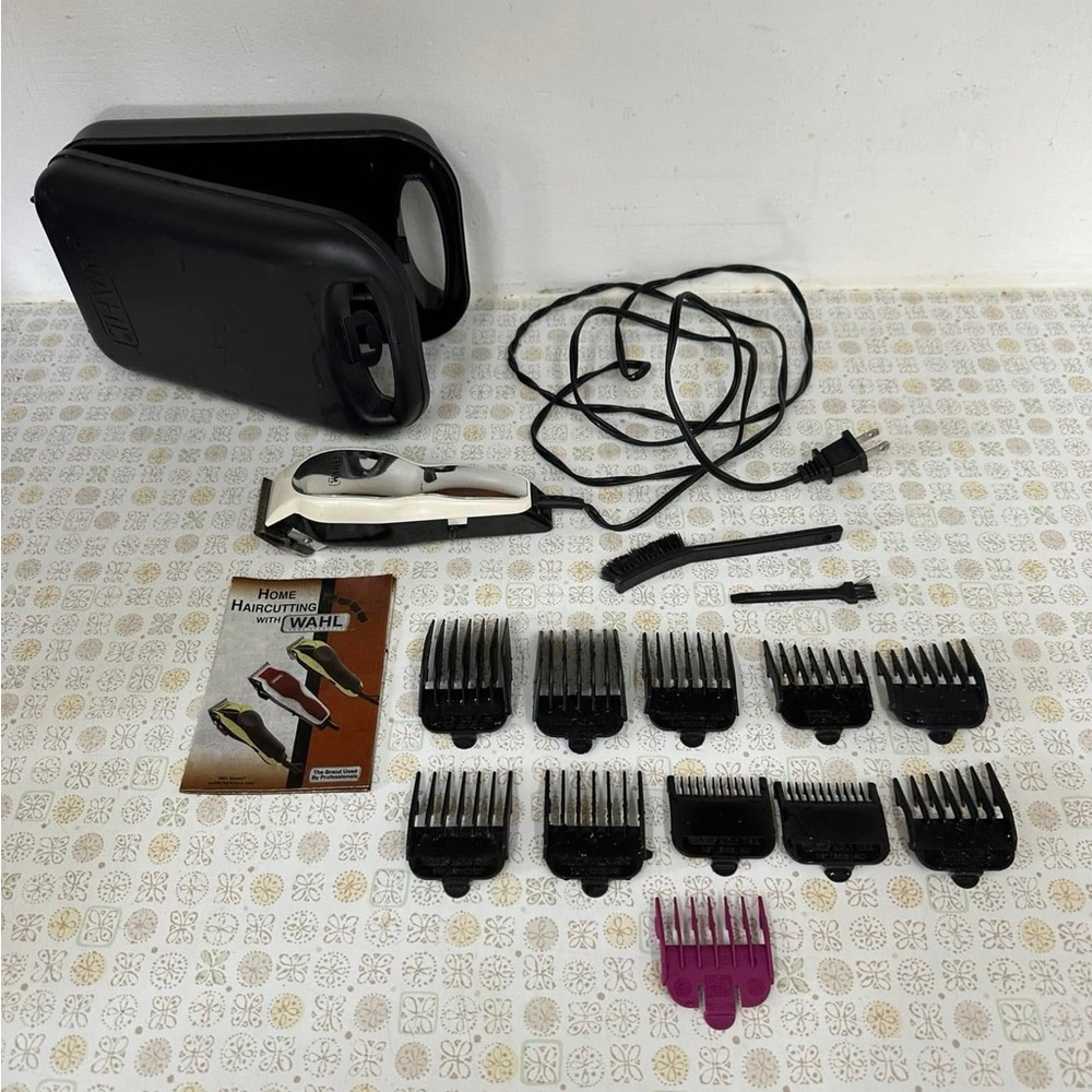 Wahl Black and White Hair Clipper Kit with Attachments